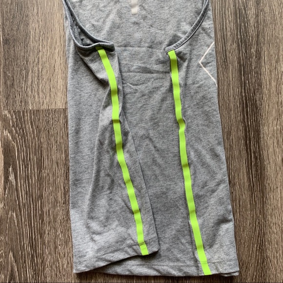 Nike Dri Fit Run Tank Top Grey Bright Green XS - Picture 7 of 13